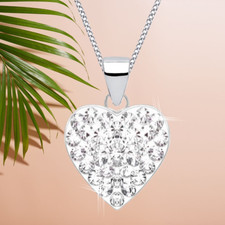 Weiß Zirkonia Herz Kette