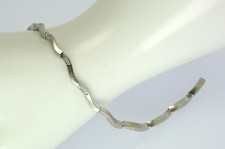 ♦♦ Armband in 14 kt 14k 585 er Weiß Gold mit Brillanten Länge 18,5 cm Armreif