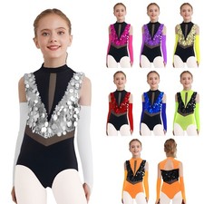 Kinder Ballett Trikot Leotards Ärmellos Turnanzug Handschuhe Fitness Dancewear