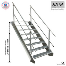 8 Stufen Stahltreppe Breite