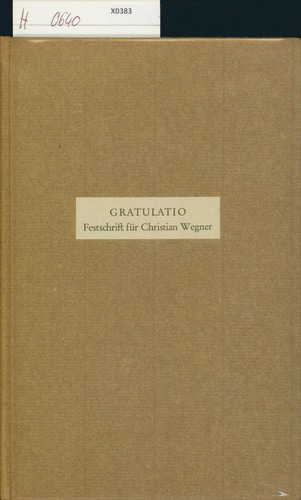 Gratulatio festschrift für - festschrift,