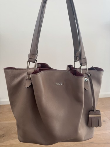 Tod shopper leder - taupe,