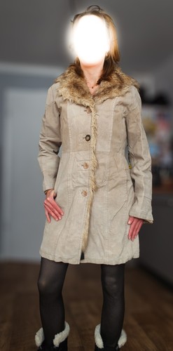 Echtleder mantel beige - echtleder, 36