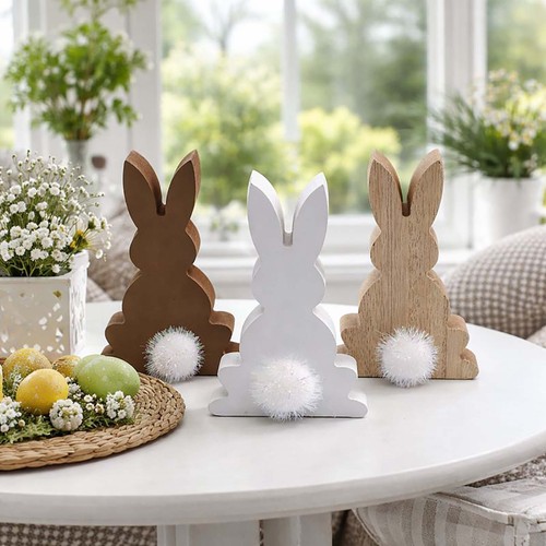 3er set osterhase aus holz - 3er,