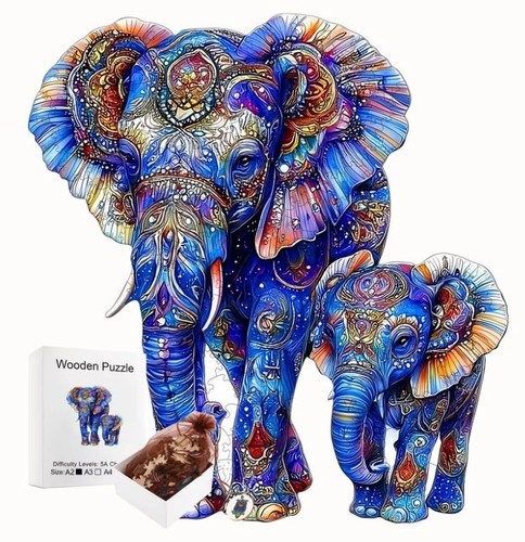 Holzpuzzle elefant tiere - holzpuzzle,