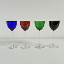 Vier original Baccarat Gläser Modell Perfection bunt Wein Weisswein Frankreich