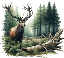 XXL 18X18 Autoaufkleber Hirsch