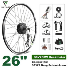 36V 250W 26" E-Bike Conversion Kit Heckmotor Fahrrad Umbausatz für Schraubkranz