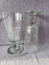2 antik Biedermeier Bierglas 0,4L Eichung um 1850 Facettenschliff Balusterschaft