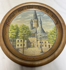 Alter Handbemalter Holz Teller