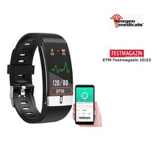 newgen medicals Fitness-Armband mit EKG-, Herzfrequenz- & SpO2-Anzeige, IP67