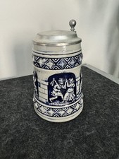 Gerzit Bierkrug mit Zinndeckel