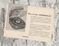 Phonette 4 T Phonokoffer - Werbeflyer Bertelsmann - Um 1960