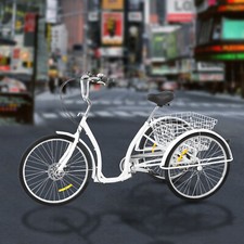 26 Zoll Dreirad 6-Gang Rad Senioren 3-Fahrrad Für Erwachsene Mit Einkaufskorb