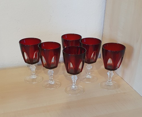 6er set rote gläser - set,