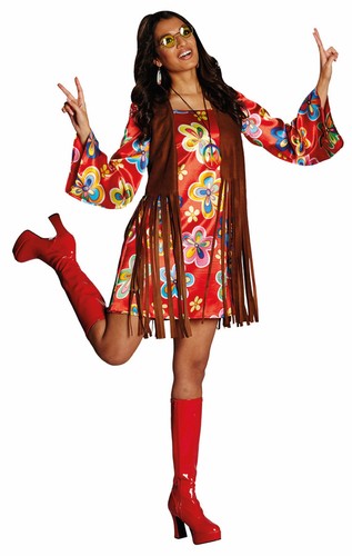 Hippie kleid mit weste 70er - weste,