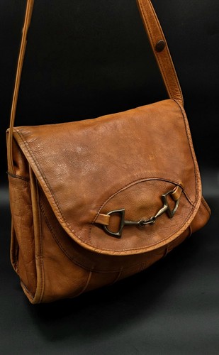 Vintage leder handtasche - leder,