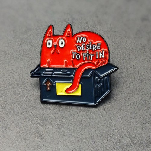 Katze karton emaille pin - karton, no