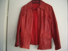 Damen Lederjacke Jacke rot Vintage 60iger 70iger Sixties Seventies Tyler Durden