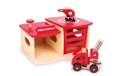 Feuerwehrwache Set aus Holz Auto Station Feuerwehr Feuerwehrwagen für Kinder Neu
