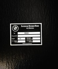 Typenschild Schild BMW PKW