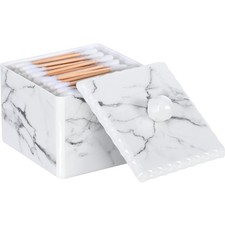 Wattestäbchen Box Kosmetikorganiser aufbewahrungsbox Marmor Weiß