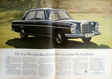 Mercedes W 108 S-Klasse, originale Werbung aus 1968  250 280 S, 280 SE, 300 SEL