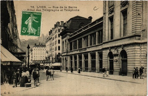 Cpa lyon rue barre hotel - lyon,