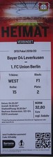 TICKET DFB Pokal 2019/20 Bayer
