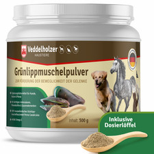 Natürliches Grünlippmuschelpulver Hund 500g Grünlippmuschel für Hunde Akzeptanz