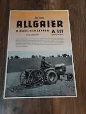 Original Prospekt Allgaier Diesel Schlepper A 111 System Porsche Traktor