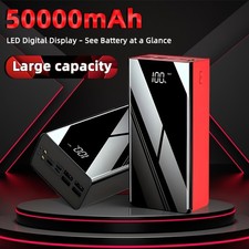 50000mAh Large Capacity Mobile Power Bank Fast USB Charger With LED Flashlight