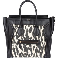 Celine Leopard Print Big Luggage Handbag Tasche