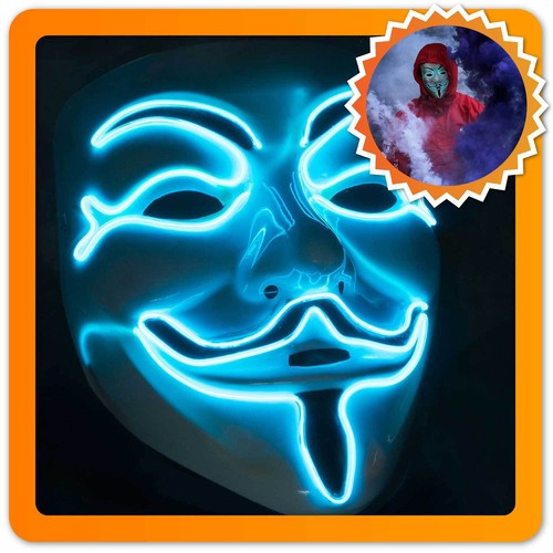 Led maske anonymous - maske, fawkes