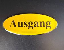 Ausgang Türschild Schild   Aufkleber Sticker oval gold 3D   110x43mm