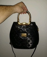 Louis Vuitton Mini Theda Schwarz Damen Tasche Vintage 2000s Gold