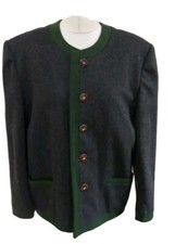 Damen Loden Trachtenjanker, Schneider-Handarbeit, Schurwolle, antrazit, Gr 42/44