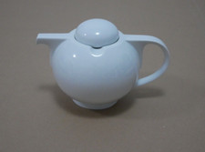 Vintage Friesland Memphis Bauhaus Teekanne - Porzellan - weiß