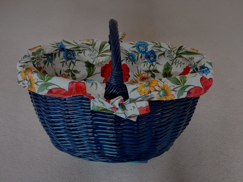 Weidenkorb einkaufskorb blau - weidenkorb,