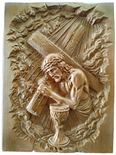 Holzrelief wandbild jesus - holzrelief,