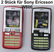 2x Sony Ericsson W800 Handyschale Tastatur Oberschale Cover Schutzhülle rot + sw
