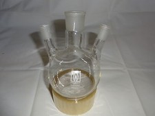 Dreihalskolben 500 ml Destille  NEU Laborglas Laboreinrichtung Laborzubehör 