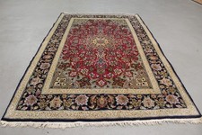Antik handgeknüpfter Isfahan wolle Seide auf Seide Teppich 175 x 108 cm perfekt