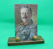 Antik- Kaiser Wilhelm II im Bilderständer / Kabinettfoto Bilderrahmen Patriotika