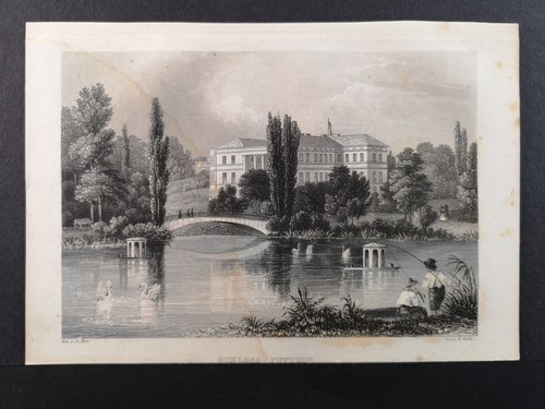 Stahlstich 1850 schloss - um, 1850.