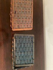 2 x alt vintage  Korb Deckeltruhe Schmuckschatulle geflochten Geschenk