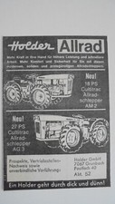 HOLDER GmbH Grunbach Allrad Schlepper 18 PS Cultitrac AG3 AM2  Werbeanzeige 1966