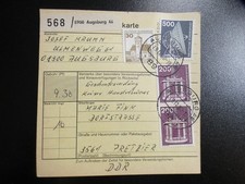 Paketkarte 1980 BRD  Augsburg