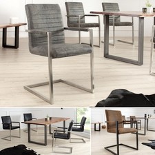 Freischwinger Stuhl LOFT - AUSWAHL - Armlehne - Edelstahl - Bauhaus Schwingstuhl