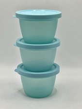 Tupperware 1504 3 Uno Behälter mit Deckel 140 ml Vorratsdose Restedose Türkis